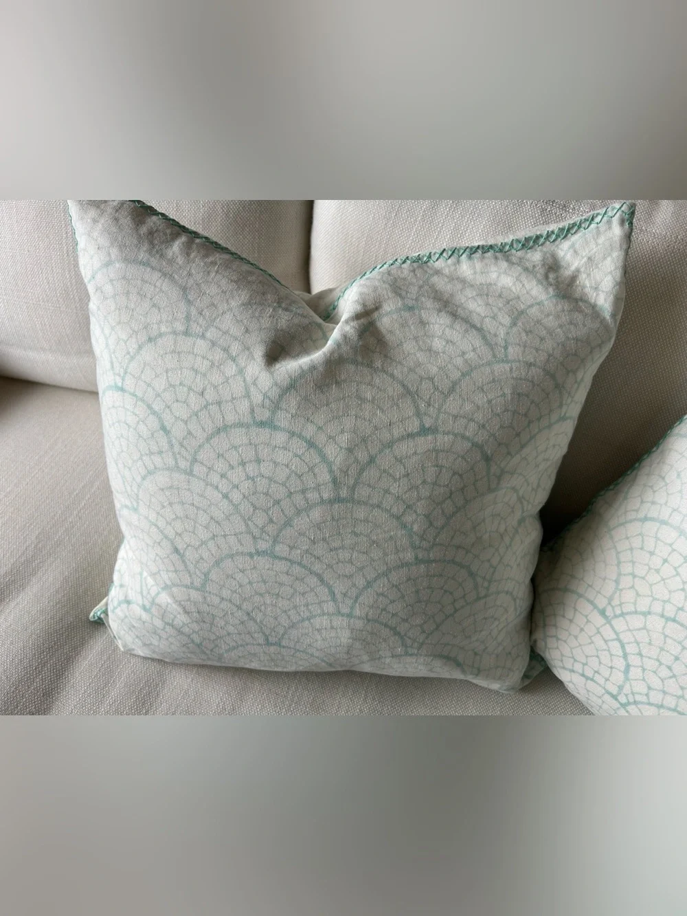 JOHN ROBSHAW TEXTILES Embroidered Pillow with Down Insert